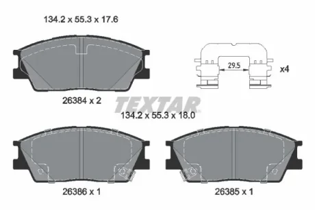 Гальмівні колодки передн(з комплектуючими), HYUNDAI CRETA, VENUE KIA SOUL III 1.6/2.0 01.19- Textar 2638401