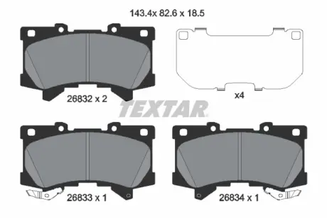 Колодки гальмівні (передні) Lexus LX/Toyota Land Cruiser 300 3.3/3.4 21- (Advics) TEXTAR 2683201