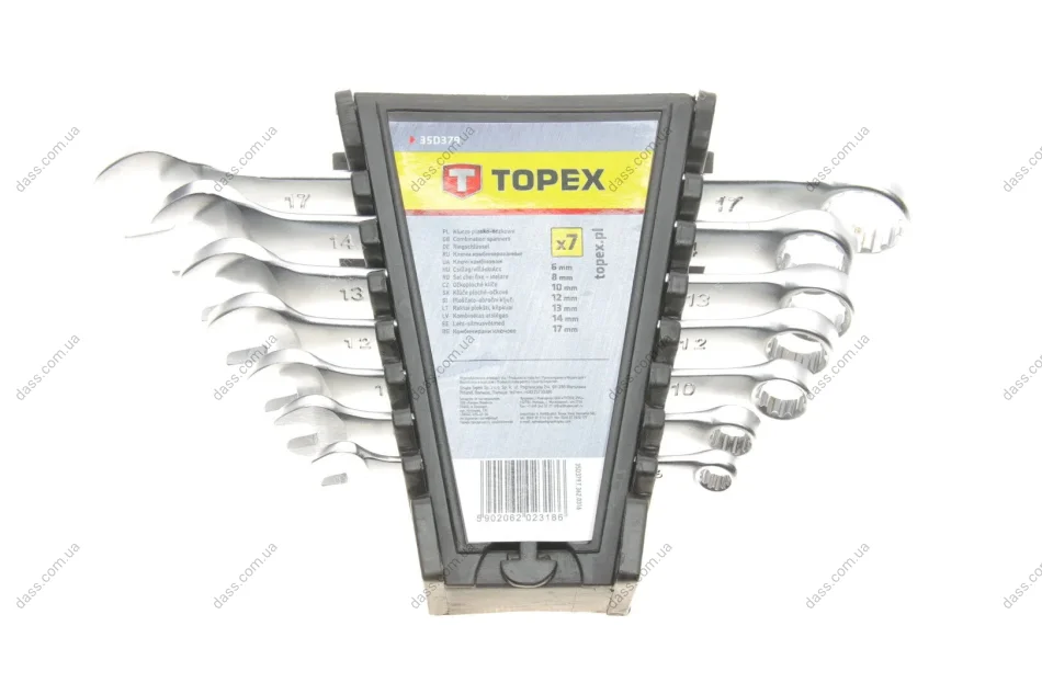 Набір ключів ріжково-накидних 6-17 мм 7 од. Topex 35D379 (фото 1)