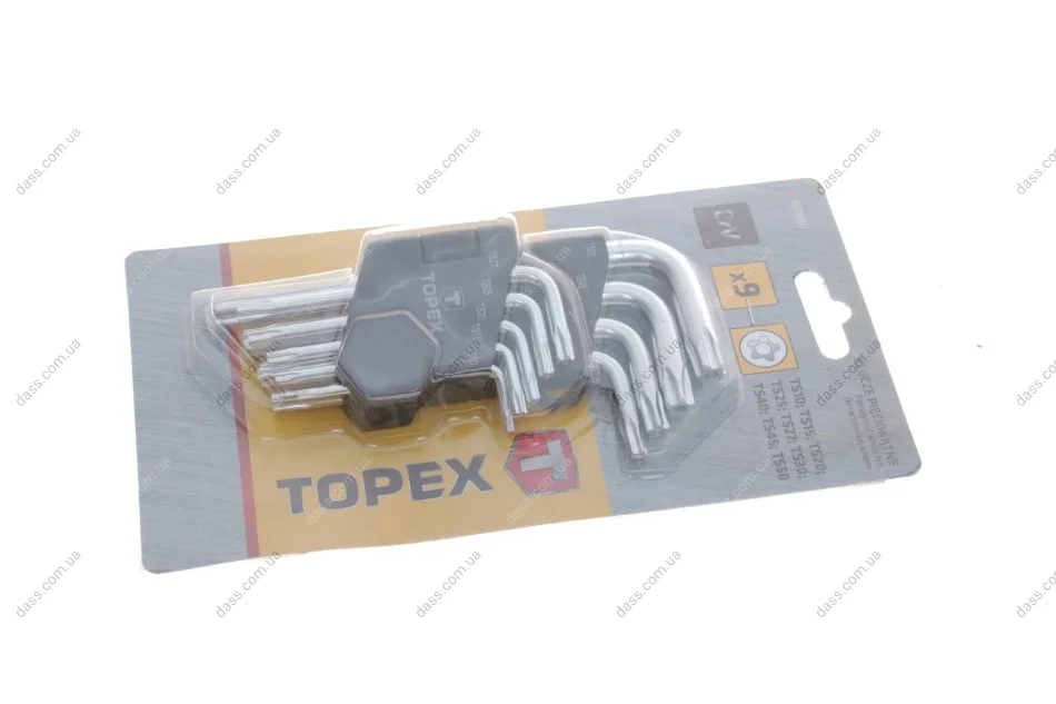 Набір ключів Г-под. Torx з отвором T10-T50 (Pentalobe) Topex 35D950 (фото 1)