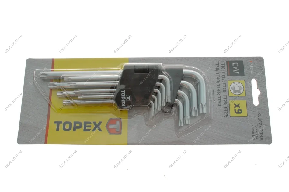Набір ключів Г-под. Torx T10-T50 Topex 35D961 (фото 1)