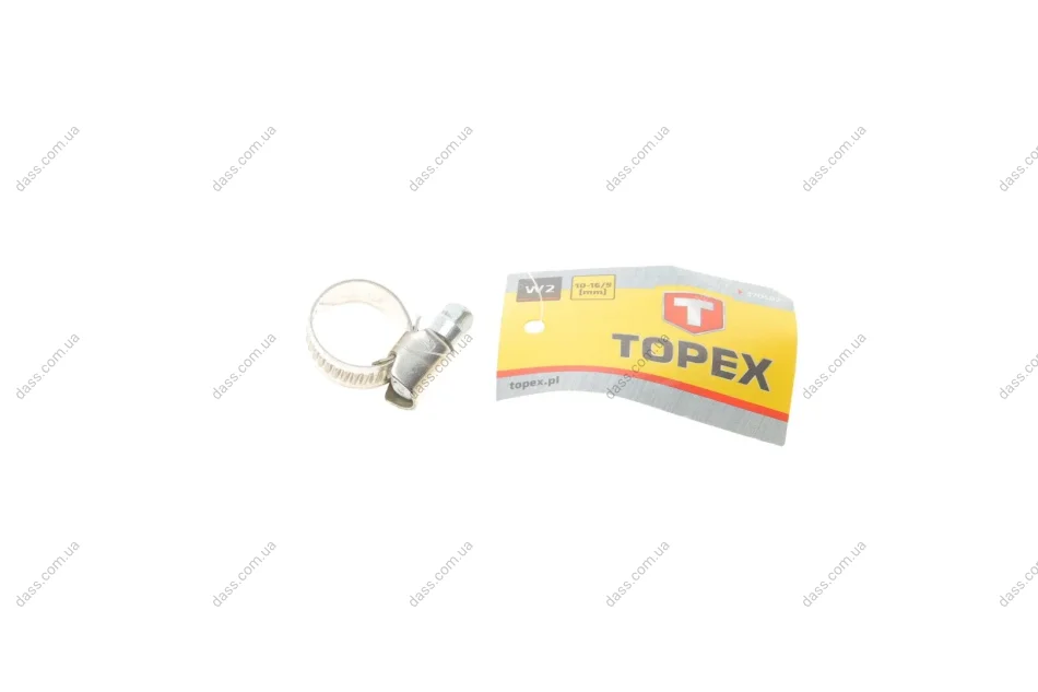 Хомут черв'ячний Ø10-16x9 мм Topex 37D502 (фото 1)
