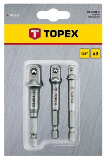 Набір перехідників для шуруповерта M6x1/2"-1/4"-3/8" 3 од. Topex 38D151