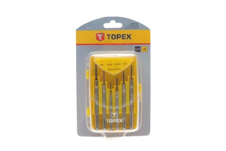 Набір викруток прецизійних SL, PH 6 од. Topex 39D559