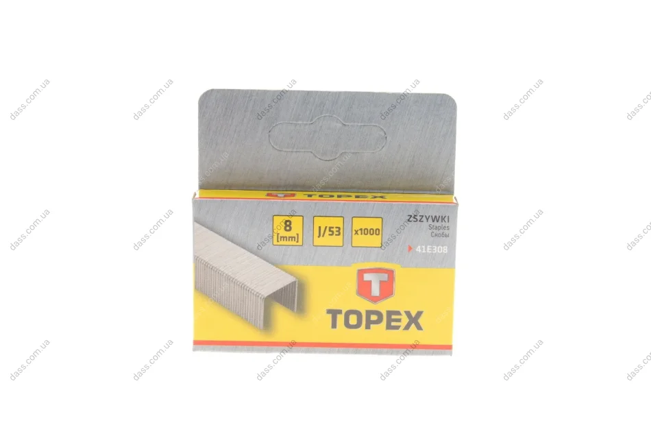 Скоба для степлера 11,3x0,7x8 mm 1000 од. Topex 41E308 (фото 1)