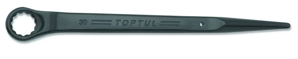 (EN) Ring-end wrench 12-кутна 27 мм пряме, (EN) bent, кут: 45°, довжина: 394 мм, 1 шт Toptul AAAS2727 (фото 1)