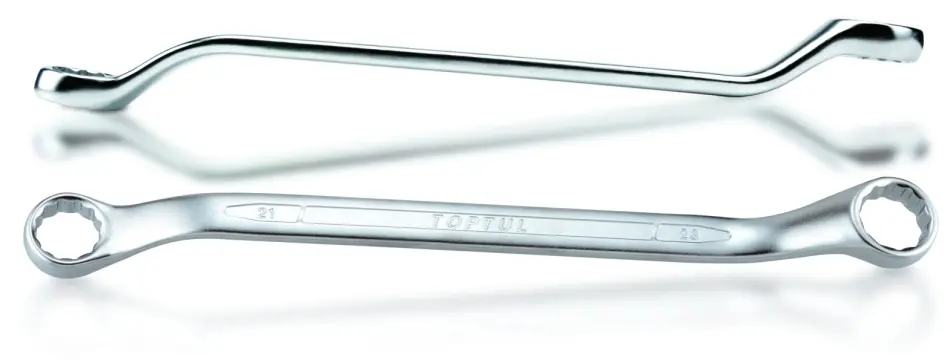 (EN) Double-ended ring wrench - offset 12-кутна, 10x11, тип: (EN) bent, 45°, довжина: 180 мм, 1 шт Toptul AAEH1011 (фото 1)