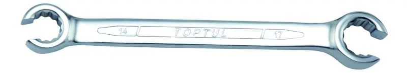 (EN) Double-ended flare nut wrench 12-кутна, 17x19, тип: пряме, 15°, довжина: 210 мм, 1 шт, для гальмівіних трубок / для гідравлічних шлангів / для паливних ліній / (EN) for flare nut Toptul AEEA1719 (фото 1)