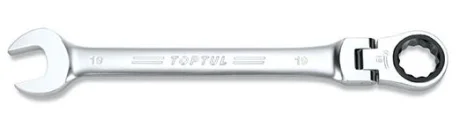 (EN) Ratchet combination wrench 12-кутна / HEX 9 мм пряме, (EN) bent, кут: 180°, довжина: 150 мм, 1 шт Toptul AOAH0909