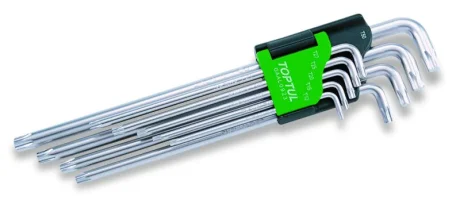 Набір ключів TORX, тип: "L" T10, T15, T20, T25, T27, T30, T40, T45, T50, 9 шт Toptul GAAL0923