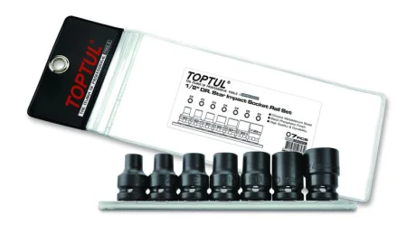 Набір насадок 1/2" (однотипні), 7 шт, профіль: e-torx, розмір ключа для гнізда E-TORX: E10, E12, E14, E16, E18, E20, E24,, для відкручування / для затягування Toptul GDAG0701