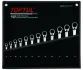 (EN) Ratchet combination wrench комплектація 12 шт, 12-кутна / HEX: 8, 9, 10, 11, 12, 13, 14, 15, 16, 17, 18, 19 мм, кут: 13 15°, футляр з тканини Toptul GPAQ1203 (фото 1)