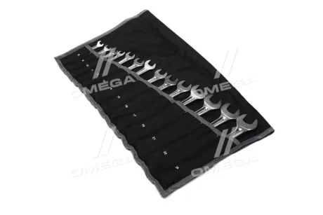 (EN) Double-ended ring wrench комплектація 14 шт, 12-кутна / HEX: 8, 9, 10, 11, 12, 13, 14, 15, 16, 17, 19, 21, 22, 24 мм, кут: 15°, футляр з тканини Toptul GPAX1402