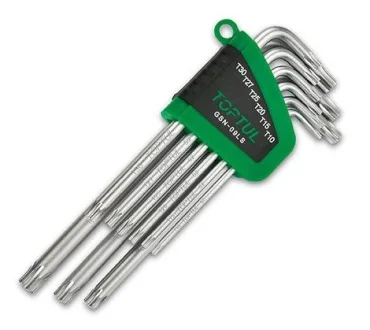 Набір ключів TORX, тип: "L" T10, T15, T20, T25, T27, T30, T40, T45, T50, 9 шт Toptul GSN09LS