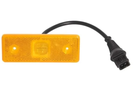 Габаритні ліхтарі Лів/Прав, помаранчевий, LED, висота 41мм ширина 110мм глибина 7мм, випукла, довжина провода 220мм, без кріплення, 24В (із дротом, конектор: AMP 2PIN) MERCEDES TOURINO (O 510) 01.96 TRUCKLIGHT SMME011