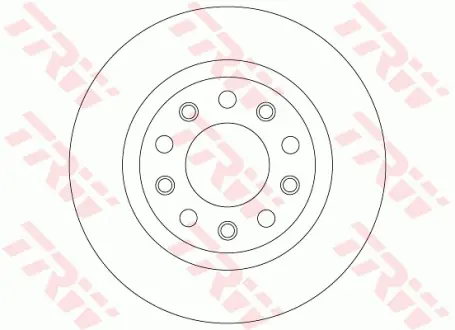 Диск гальмівний задн Лів/Прав ALFA ROMEO 159, GIULIETTA, GIULIETTA/HATCHBACK 1.4-2.0D 09.05-12.20 TRW DF8070