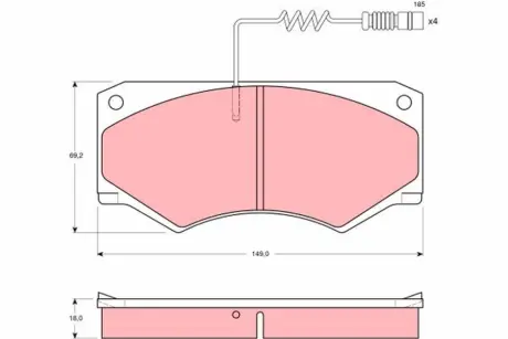 Комплект гальмівних колодок TRW GDB1067