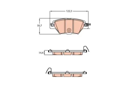 Комплект гальмівних колодок задн, MAZDA CX-9 2.5 06.16- TRW GDB2199