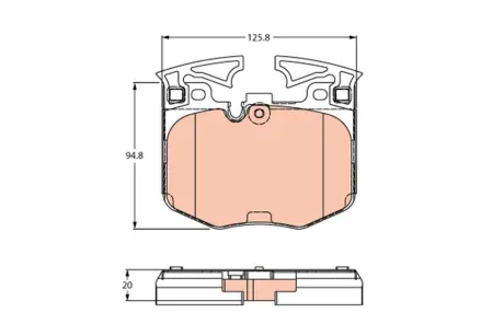 Комплект гальмівних колодок передн, BMW 2 (G42, G87), 3 (G20, G80, G28), 3 (G21), 3 (G21, G81), 4 (G22, G82), 4 (G23, G83), 4 GRAN COUPE (G26), 5 (G30, F90), 5 (G31) 1.6-Electric 07.15- TRW GDB2260