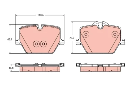 Комплект гальмівних колодок задн, BMW 2 (G42, G87), 3 (G20, G80, G28), 3 (G21), 3 (G21, G81), 4 (G22, G82), 4 (G23, G83), 4 GRAN COUPE (G26), I4 (G26), Z4 (G29) 1.6-Electric 11.18- TRW GDB2419