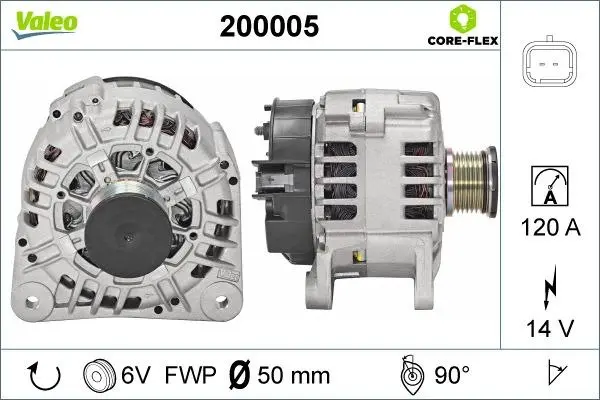 MITSUBISHI Генератор CARISMA 1.9 DI-D 00-06, OPEL MOVANO A (X70) 1.9 DTI (JD) 01-, VOLVO S40 I (644) 1.9 DI 00-03, NISSAN PRIMASTAR (X83) 1.9 dCi 80 02-, RENAULT LAGUNA II 1.8 16V Valeo 200005 (фото 1)