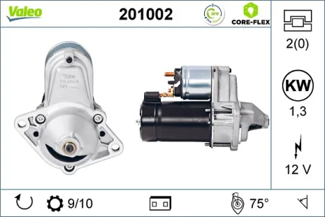 CHEVROLET Стартер Aveo,Cruze,Lacetti,Fiat Stilo,Opel Agila,Astra F/G/H,Combo,Corsa A/B/C/D,Vectra A/B/C,Zafira Valeo 201002