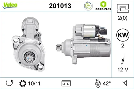 VW Стартер Golf, Passat, T5, Touran, Skoda, Seat, Audi Valeo 201013