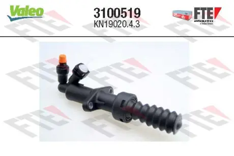 Робочий циліндр зчеплення (19,05мм) CITROEN C4 GRAND PICASSO I, C4 PICASSO I, C5 III, C8, DS5, JUMPY II FIAT SCUDO, ULYSSE LANCIA PHEDRA PEUGEOT 3008, 407, 5008, 807, EXPERT 1.6D-2.2 06.02- Valeo 3100519