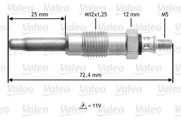 BMW свічка розжарювання 2.4D,2.5D Valeo 345100 (фото 1)
