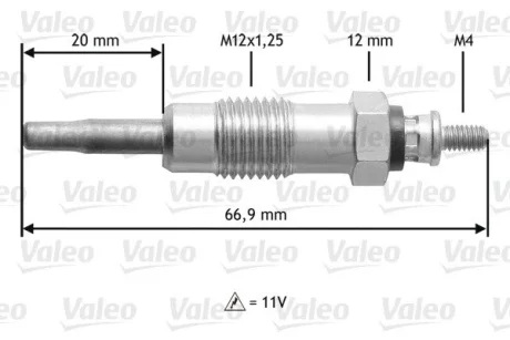 FIAT свічка розжарювання Duraterm FORD OPEL PEUGEOT RENAULT Valeo 345111