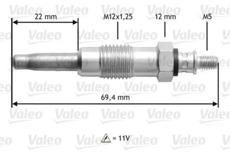 DB свічка розжарювання OM 601-603 93 Valeo 345116
