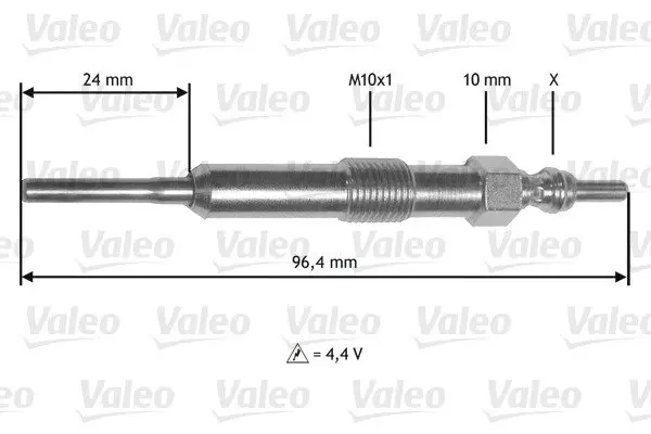 VALEO RENAULT свічка розжарювання Kangoo 1.5dCi 09-,Dacia Logan 1.5dCi 10-,Nissan Valeo 345171 (фото 1)
