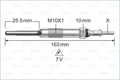 RENAULT Свічка розжарювання 7V Laguna,Master III,Trafic II,Opel Movano,Nissan 2.0/3.0dCi 07 Valeo 345252
