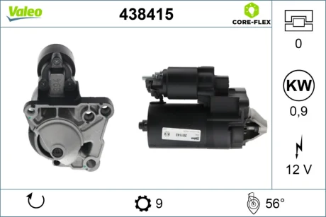 VALEO RENAULT Стартер LAGUNA I, LAGUNA II, LAGUNA III Valeo 438415