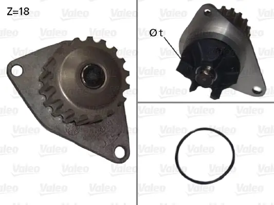 CITROEN помпа води C3 1.4 16V 04-, PEUGEOT 206, 307 Valeo 506721 (фото 1)