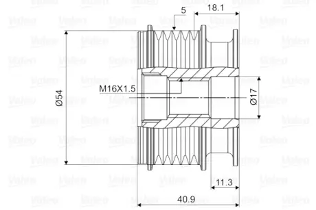 Шків генератора VOLVO C30, C70 II, S40 II, S60 I, S60 II, S80 II, V50, V60 I, V70 II, V70 III, XC60 I, XC70 I, XC70 II, XC90 I FORD MONDEO IV, S-MAX 2.0-3.0 03.05-12.18 Valeo 588064