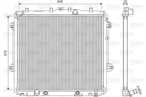 TOYOTA Радіатор системи охолодження двигуна LAND CRUISER PRADO 4.0 V6 VVT-i 09 Valeo 701555 (фото 1)