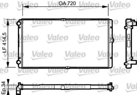 Радіатор двигуна VW CALIFORNIA T4 CAMPER, TRANSPORTER T4 2.5D 09.95-04.03 Valeo 732177