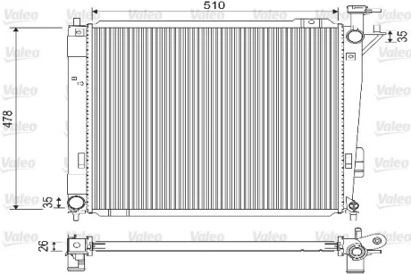 HYUNDAI Радіатор системи охолодження SANTA FE III 2.0D/2.2D 09.12-08.18 Valeo 733144