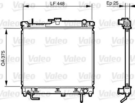 Радіатор двигуна (акпп) SUZUKI JIMNY 1.3 09.98- Valeo 735578