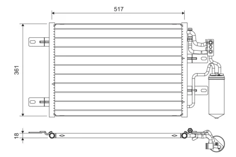 VALEO OPEL Радіатор кондиціонера (конденсатор) з осушувачем Meriva A 03- Valeo 814014