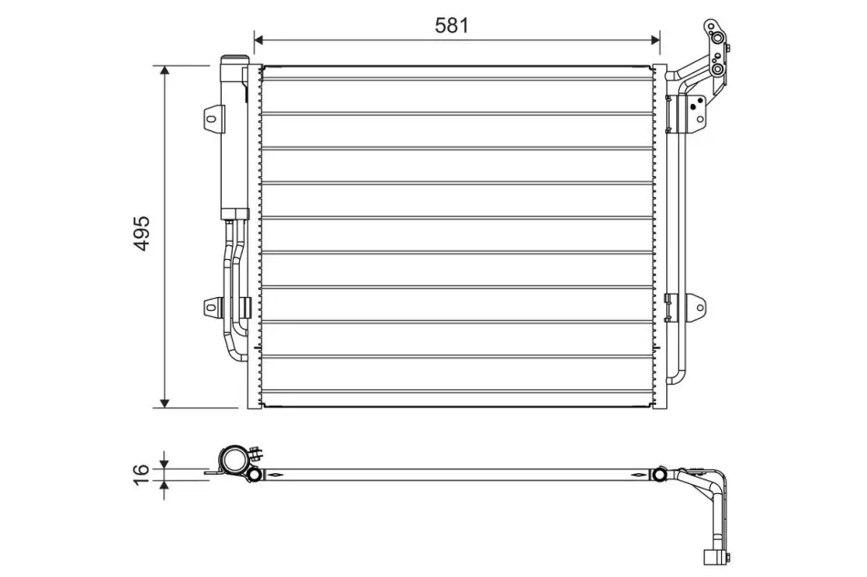 VALEO VW Радіатор кондиціонера (конденсатор) з осушувачем SHARAN 1.4 10-, SEAT Valeo 814157 (фото 1)