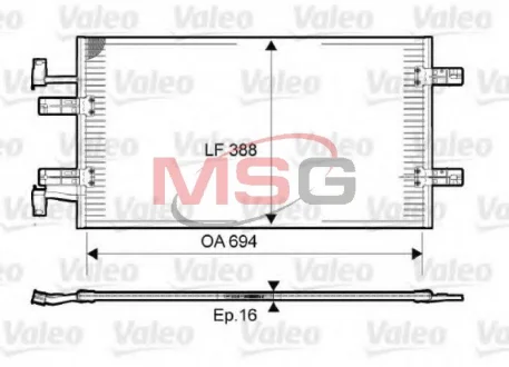 Конденсатор кондиціонера NISSAN PRIMASTAR OPEL VIVARO A RENAULT TRAFIC II 2.0D/2.5D 01.06- Valeo 814171