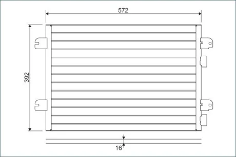 Радіатор кондиціонера Dacia Logan/Renault Logan/Megane/Scenic 1.4-2.0/1.5D-1.9D 96- Valeo 817701