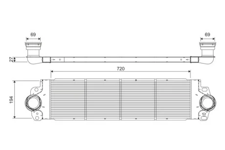 Інтеркулер VW CALIFORNIA T5 CAMPER, CALIFORNIA T6 CAMPER, MULTIVAN T5, MULTIVAN T6, TRANSPORTER T5, TRANSPORTER T6, TRANSPORTER T6 / CARAVELLE T6 1.9D/2.0D/2.5D 04.03-12.19 Valeo 818272