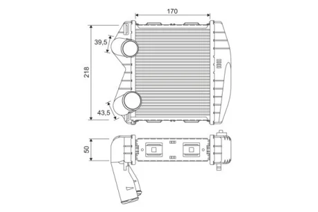 SMART Інтеркулер CABRIO, FORTWO, CITY-COUPE Valeo 818366