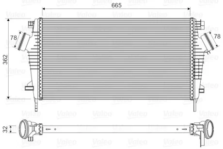 Інтеркулер CHEVROLET MALIBU OPEL INSIGNIA A, INSIGNIA A COUNTRY SAAB 9-5 1.6-2.8 07.08- Valeo 818603
