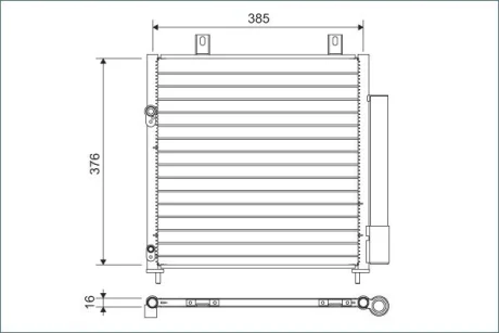 VALEO MITSUBISHI Радіатор кондиціонера (конденсатор) з осушувачем MIRAGE 1.0, 1.2 12- Valeo 822600