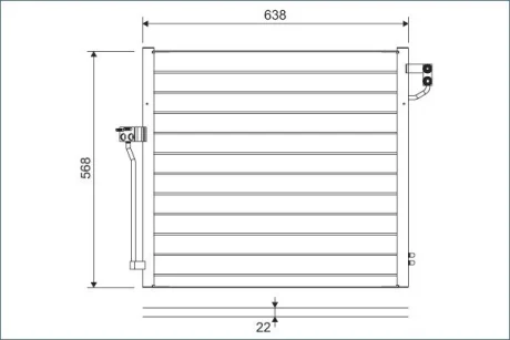 Радіатор кондиціонера MB GLE (W166)/GLS (X166)/M-class (W166) 2.2CDI/ 3.0-5.5 11-19 Valeo 822623
