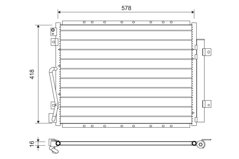 VALEO KIA Радіатор кондиціонера (конденсатор) з осушувачем Sorento I 02- Valeo 822712 (фото 1)